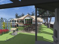 Эскизы ресторана стилизованного под казачий курень