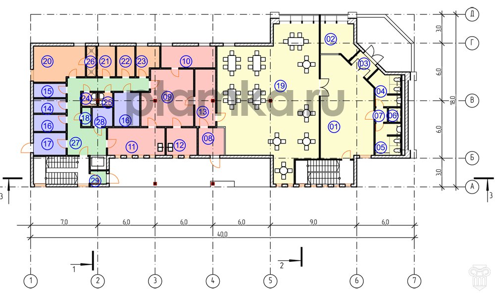 Кафе 200 кв м планировка
