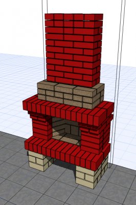 Проект небольшого камина из кирпича
