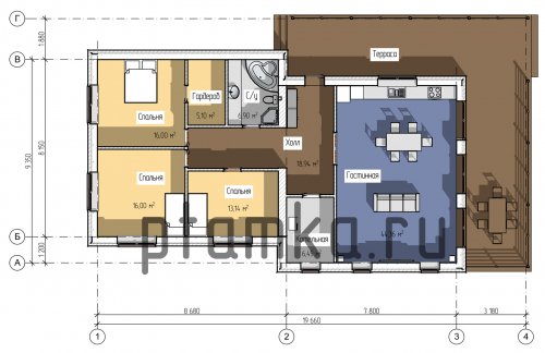 План одноэтажного жилого дома