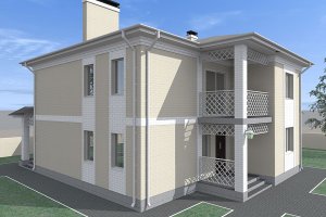 Двухэтажный индивидуальный жилой дом