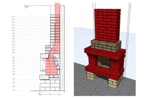 Проект небольшого камина из кирпича