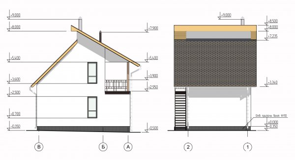 Проект дачного дома - фасады