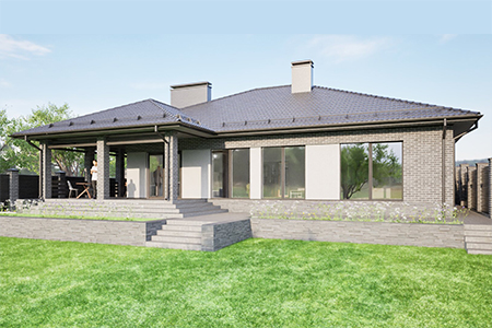 Индивидуальный жилой дом на берегу реки