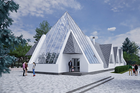 Здание кафе Пирамида в г. Белая Калитва